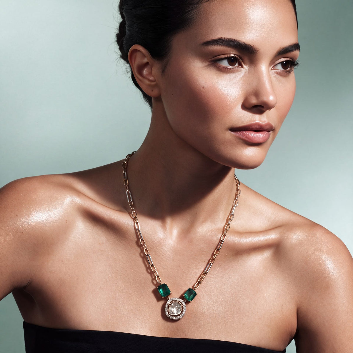 Mansi Polki And Diamond Pendant