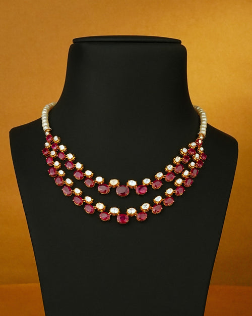 Karishma Polki And Diamond Necklace