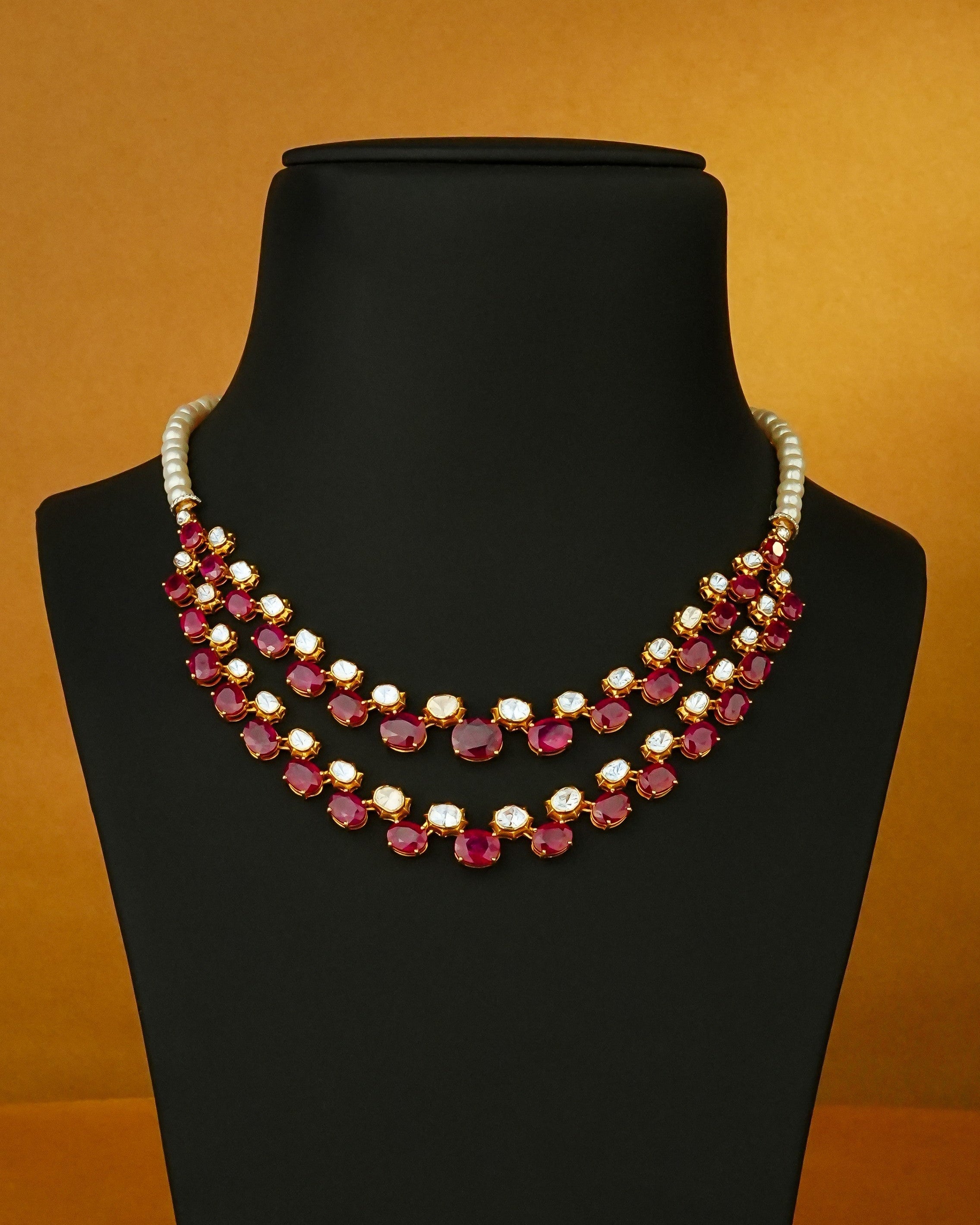 Karishma Polki And Diamond Necklace