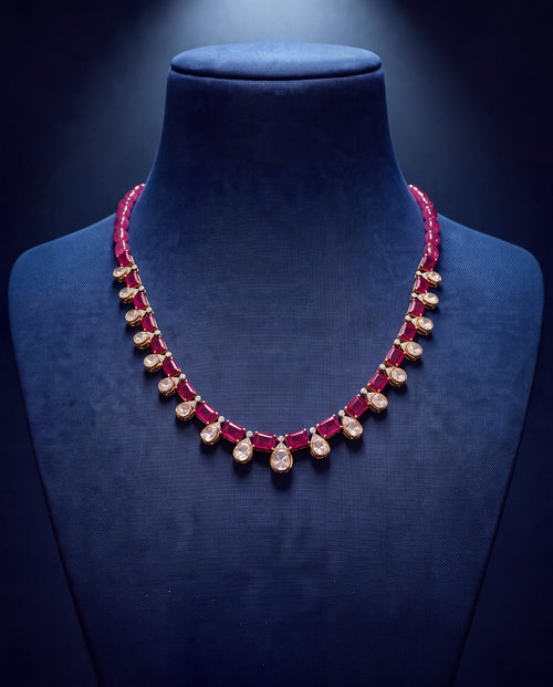 Ivisha Polki And Diamond Necklace