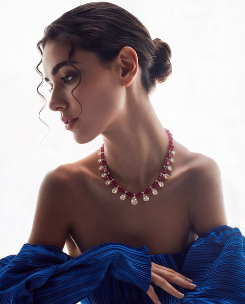 Ivisha Polki And Diamond Necklace