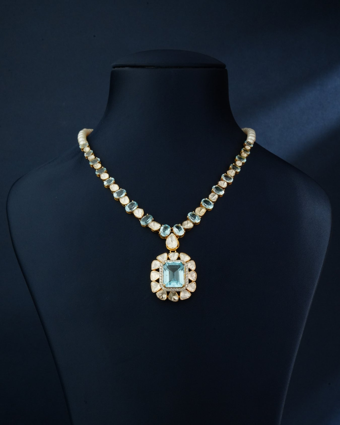 Reena Polki And Diamond Necklace