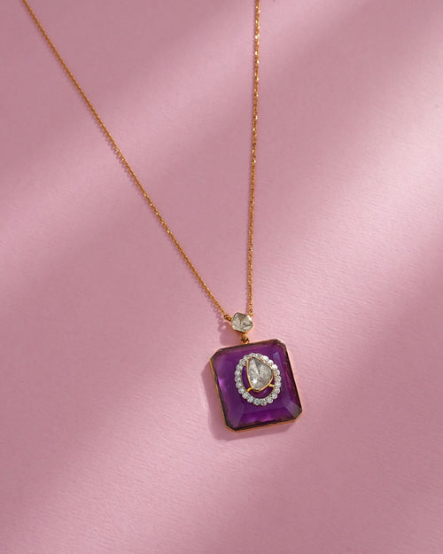Samya Polki And Diamond Pendant