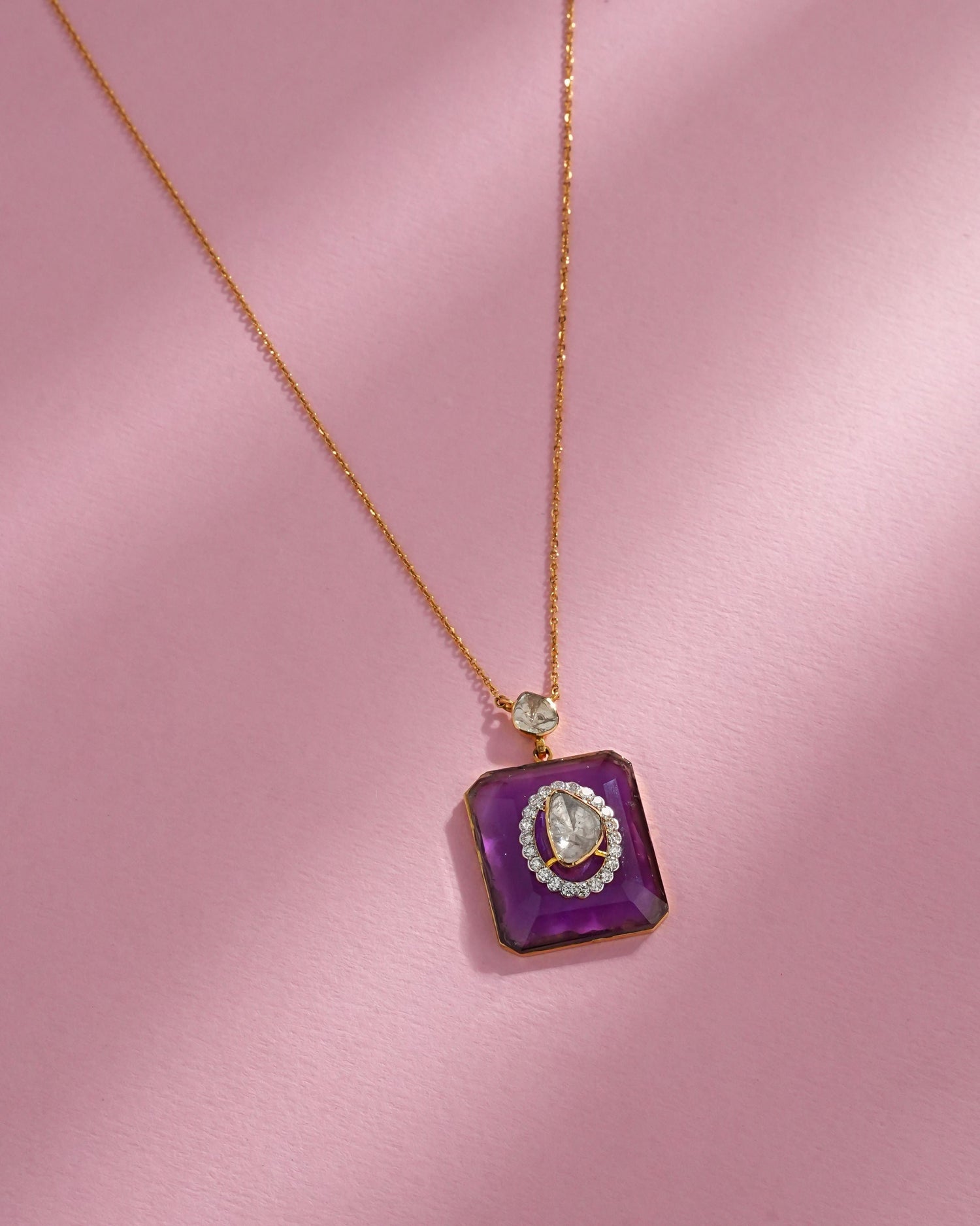 Samya Polki And Diamond Pendant
