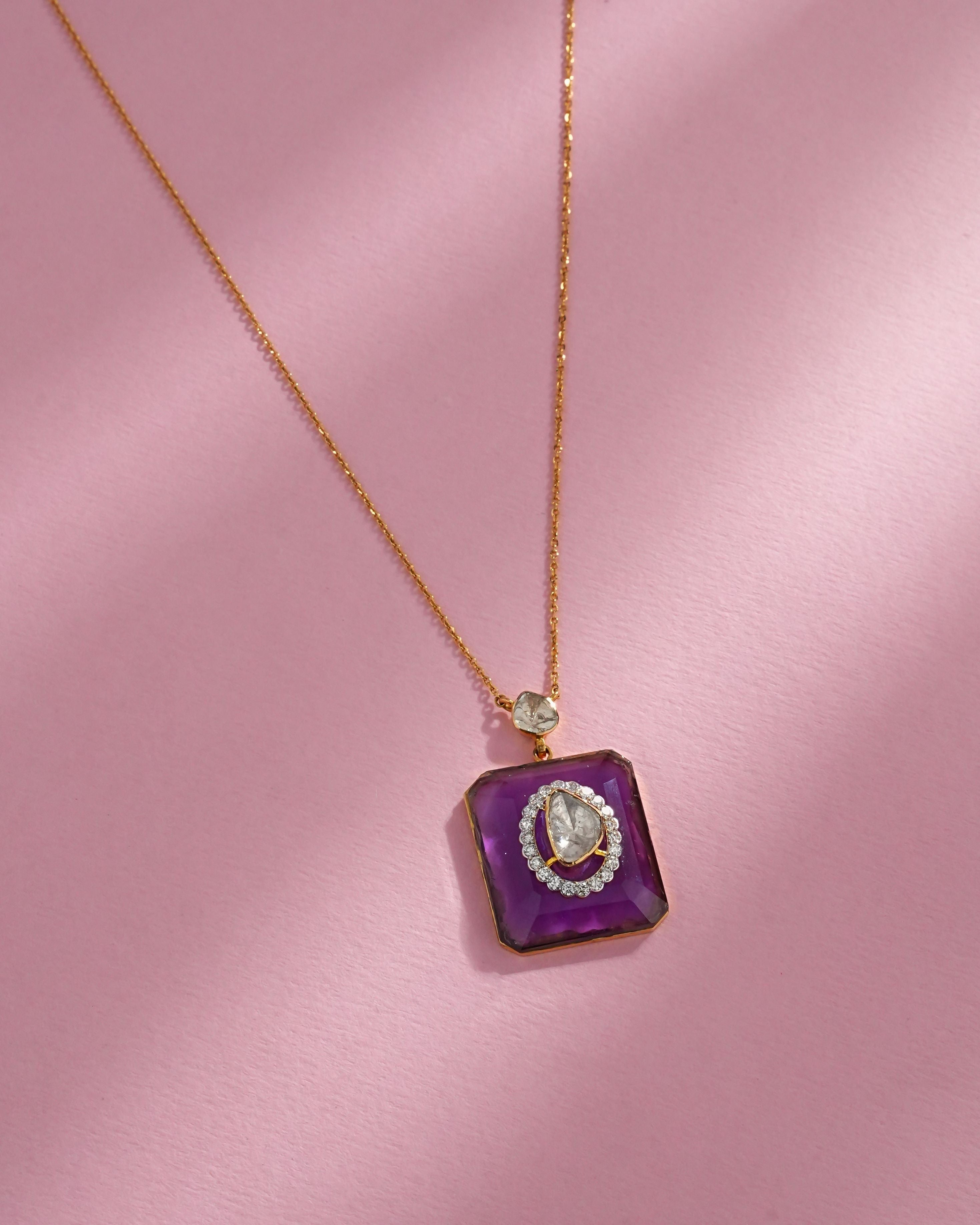 Samya Polki And Diamond Pendant