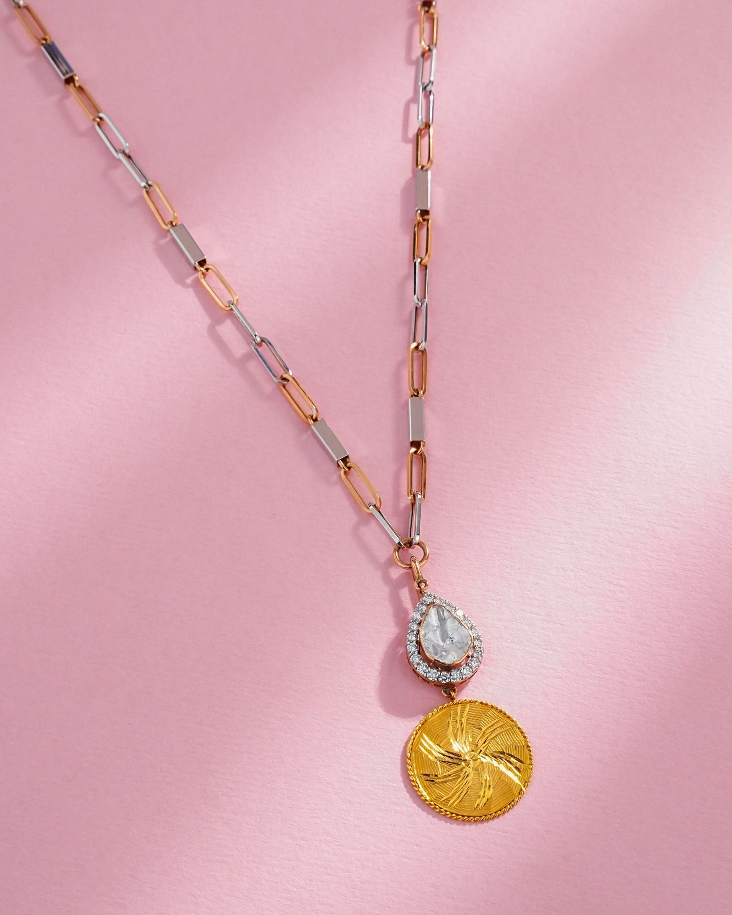 Deepa Polki And Diamond Pendant