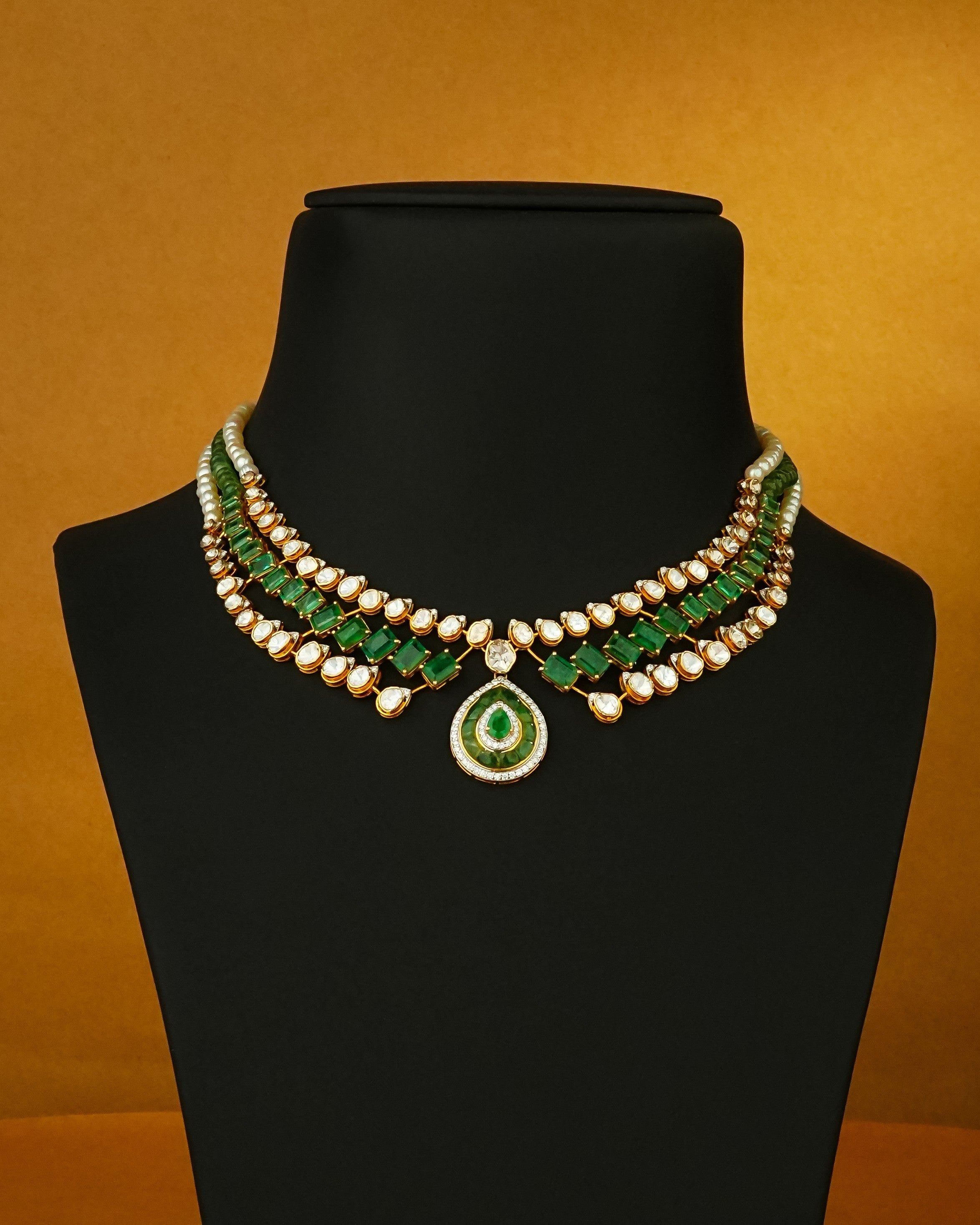 Mouni Polki And Diamond Necklace