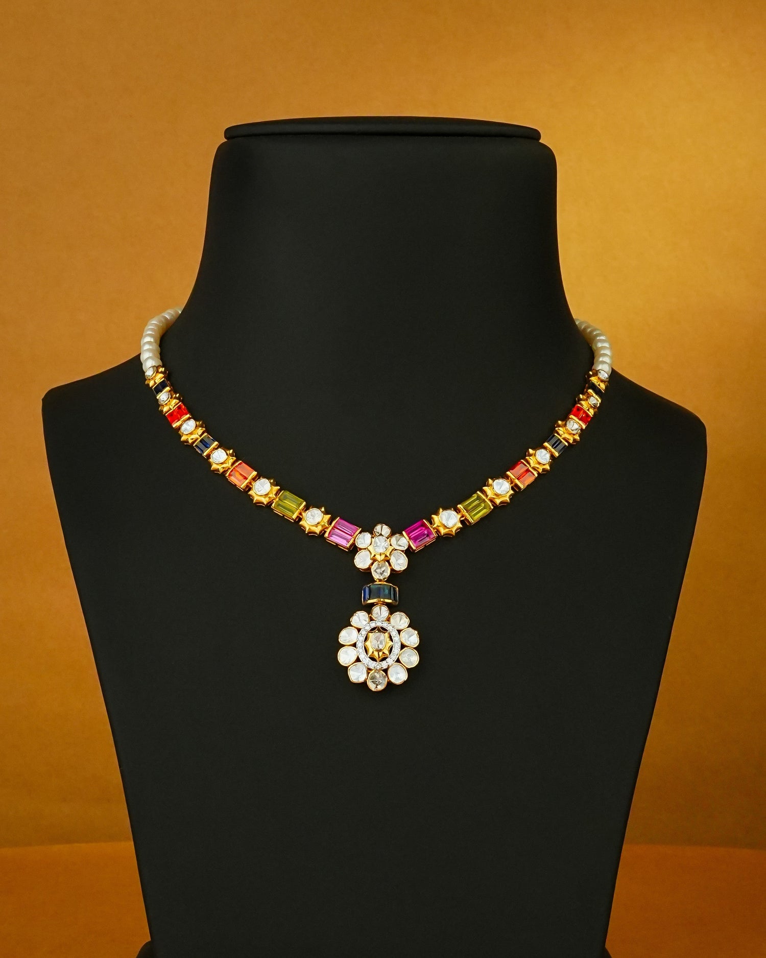 Tanvi Polki And Diamond Necklace