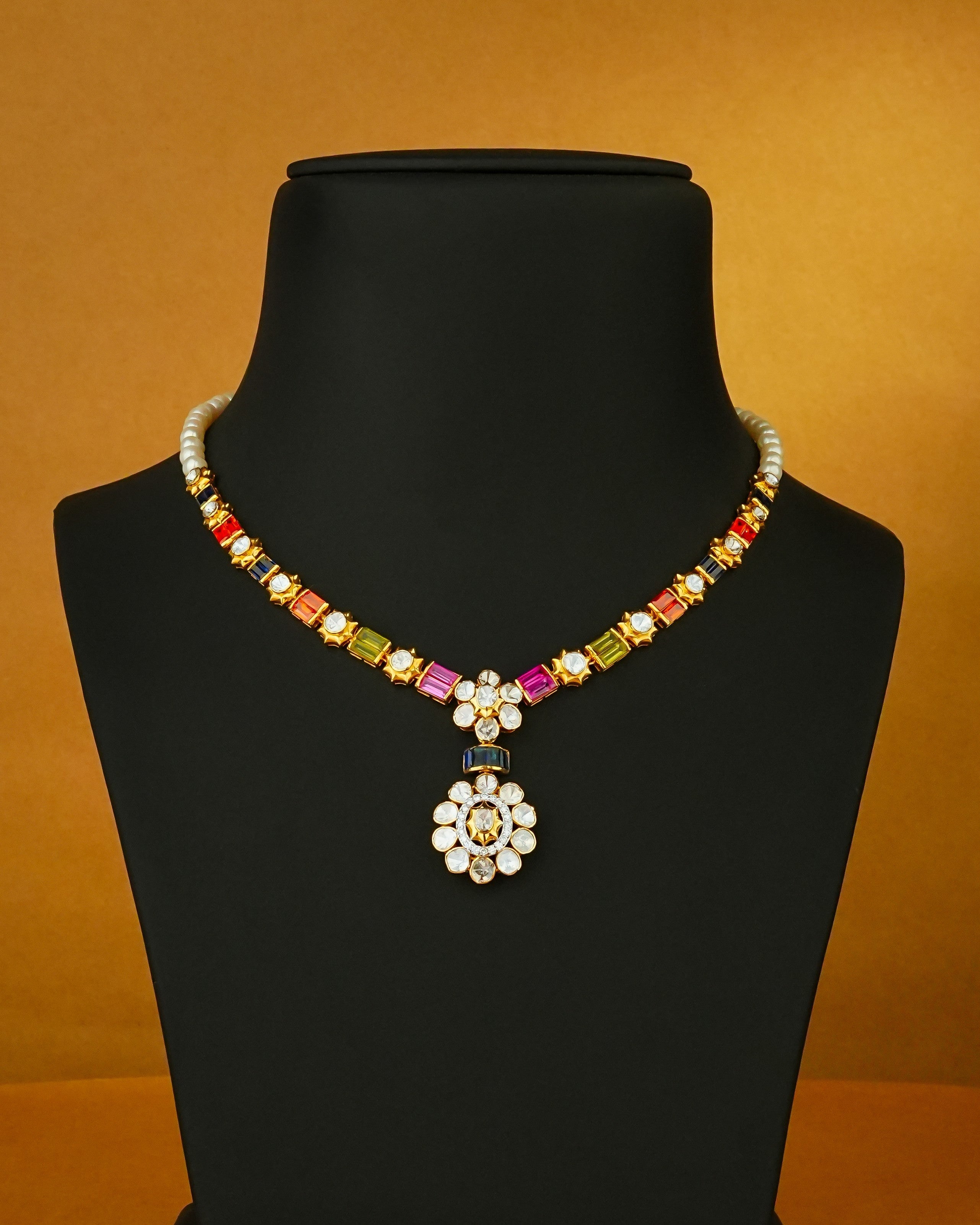 Tanvi Polki And Diamond Necklace