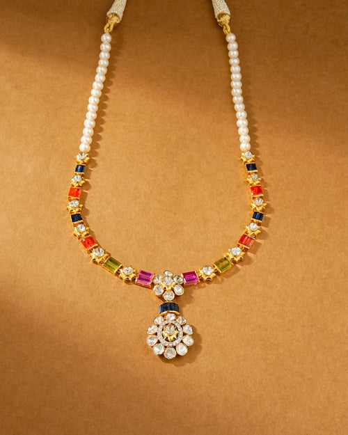 Tanvi Polki And Diamond Necklace