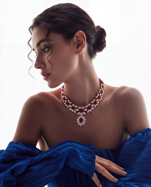 Urmita Polki And Diamond Necklace