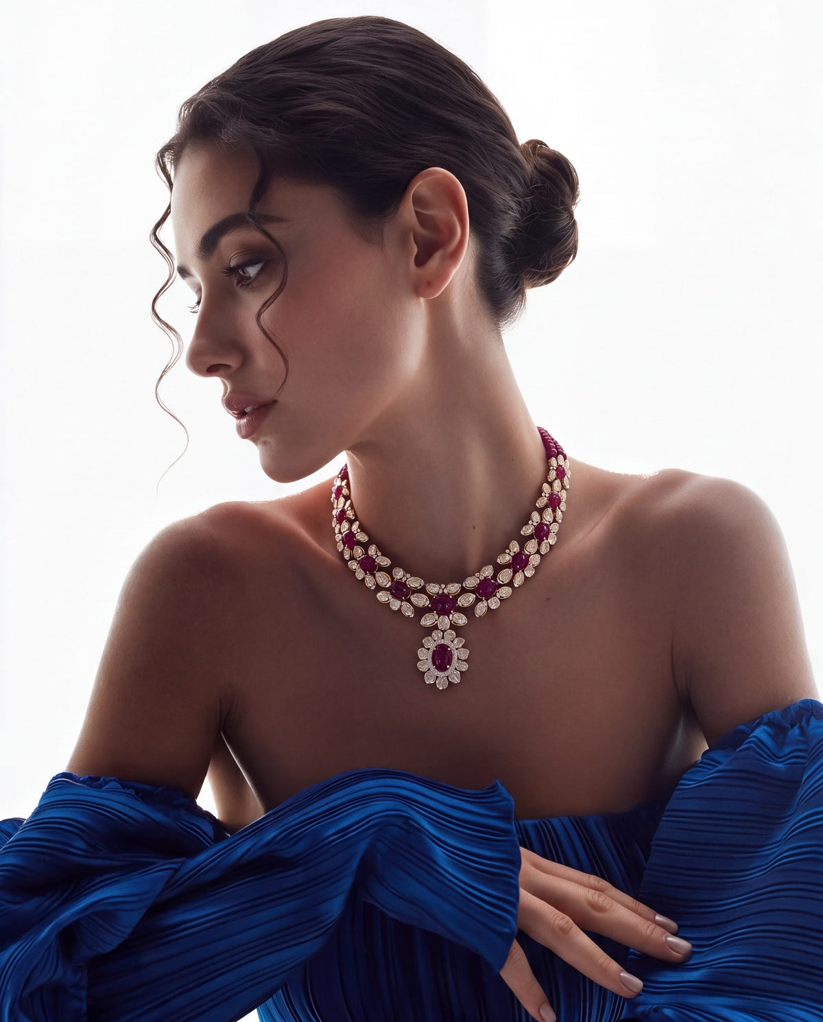 Urmita Polki And Diamond Necklace