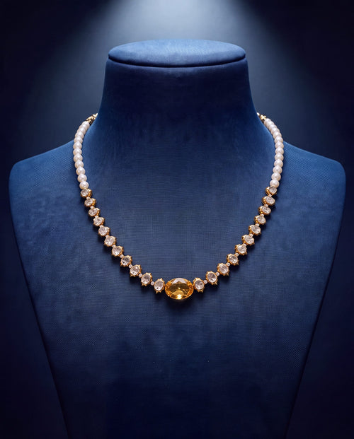 Aashika Polki And Diamond Necklace