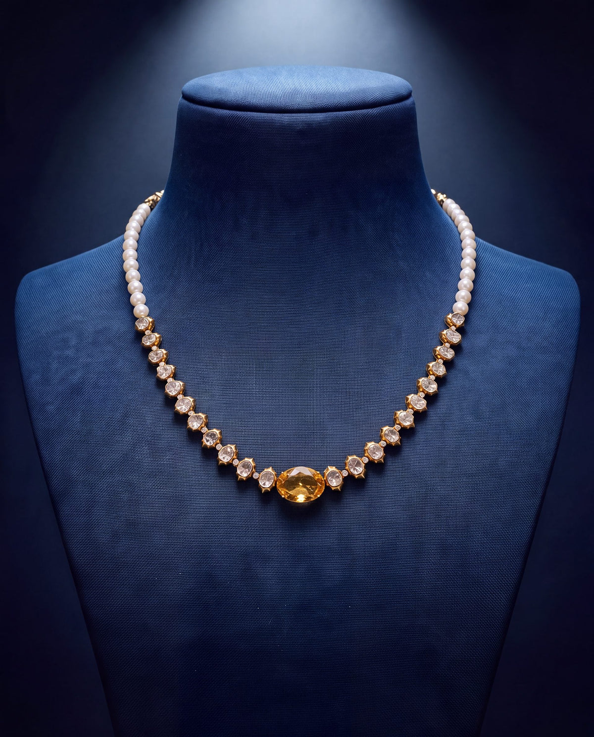 Aashika Polki And Diamond Necklace