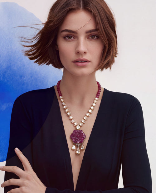 Latika Polki And Diamond Necklace