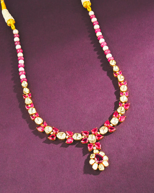 Ekra Polki And Diamond Necklace