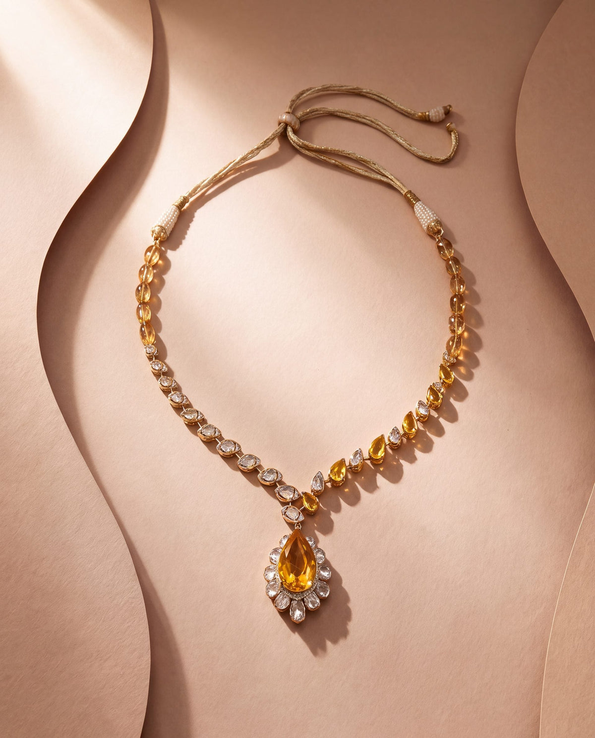 Urvi Polki And Diamond Necklace