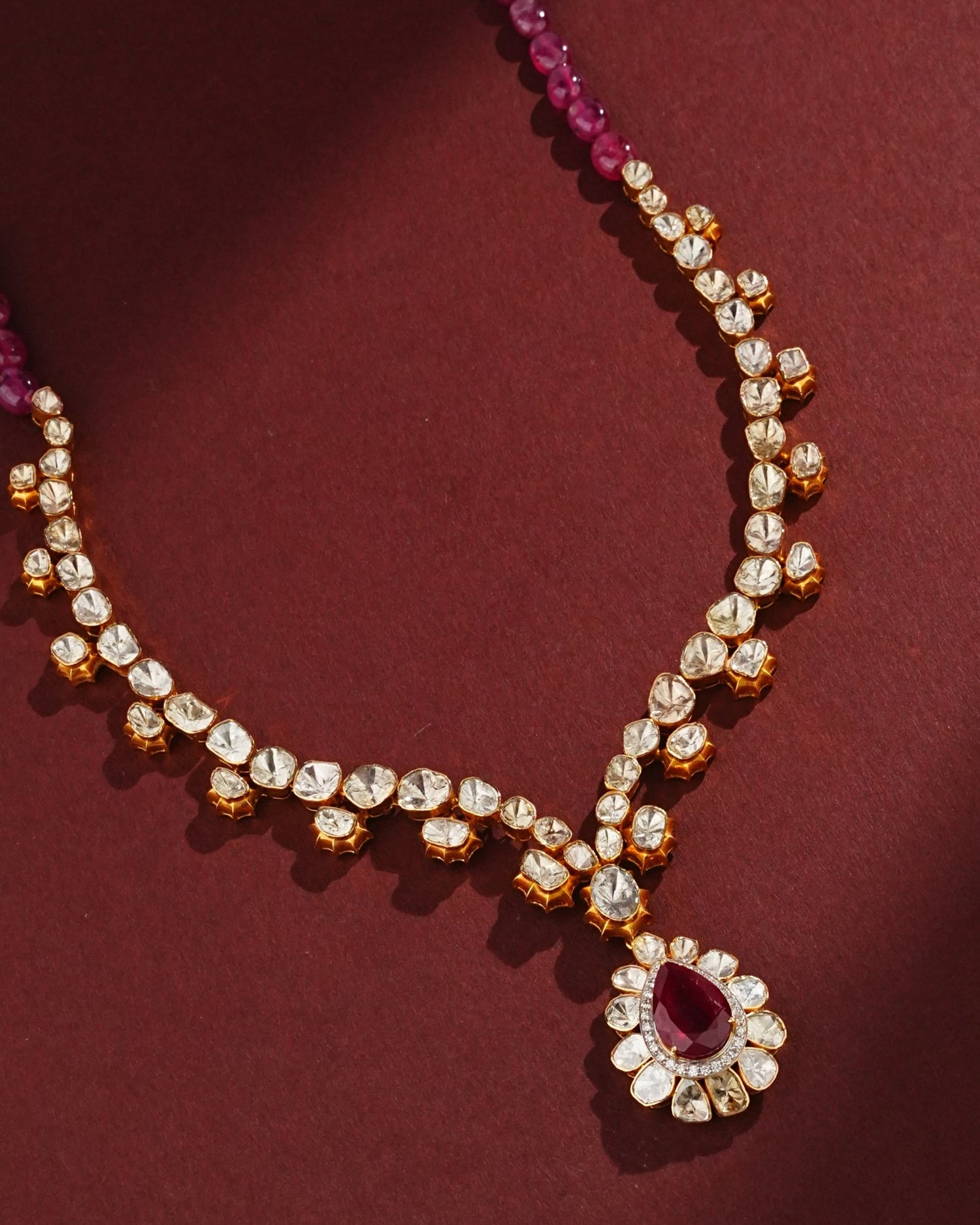 Sanika Polki And Diamond Necklace