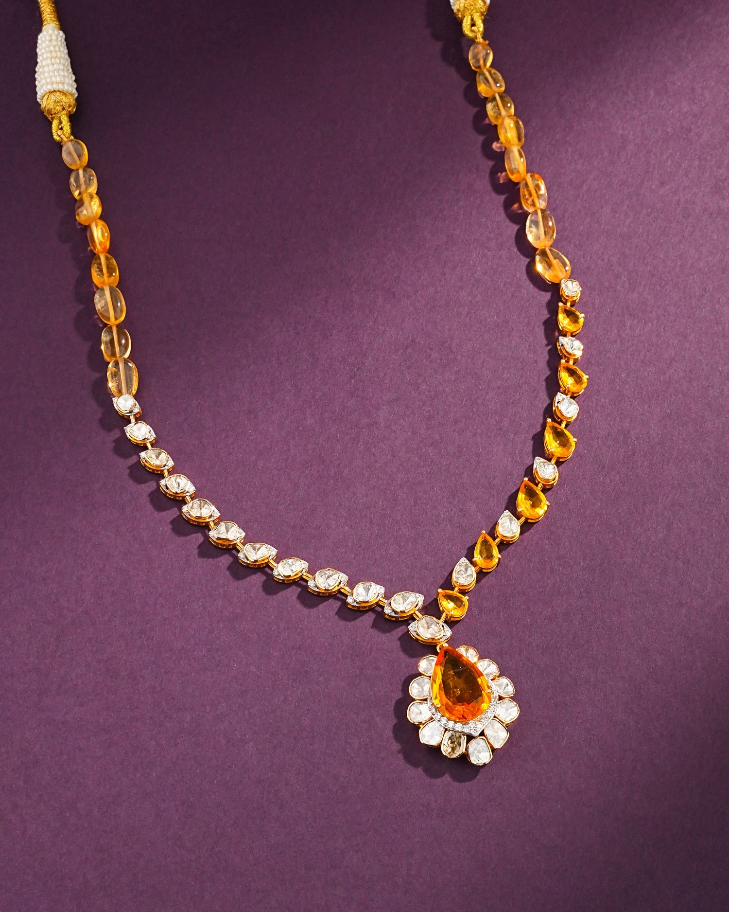 Urvi Polki And Diamond Necklace