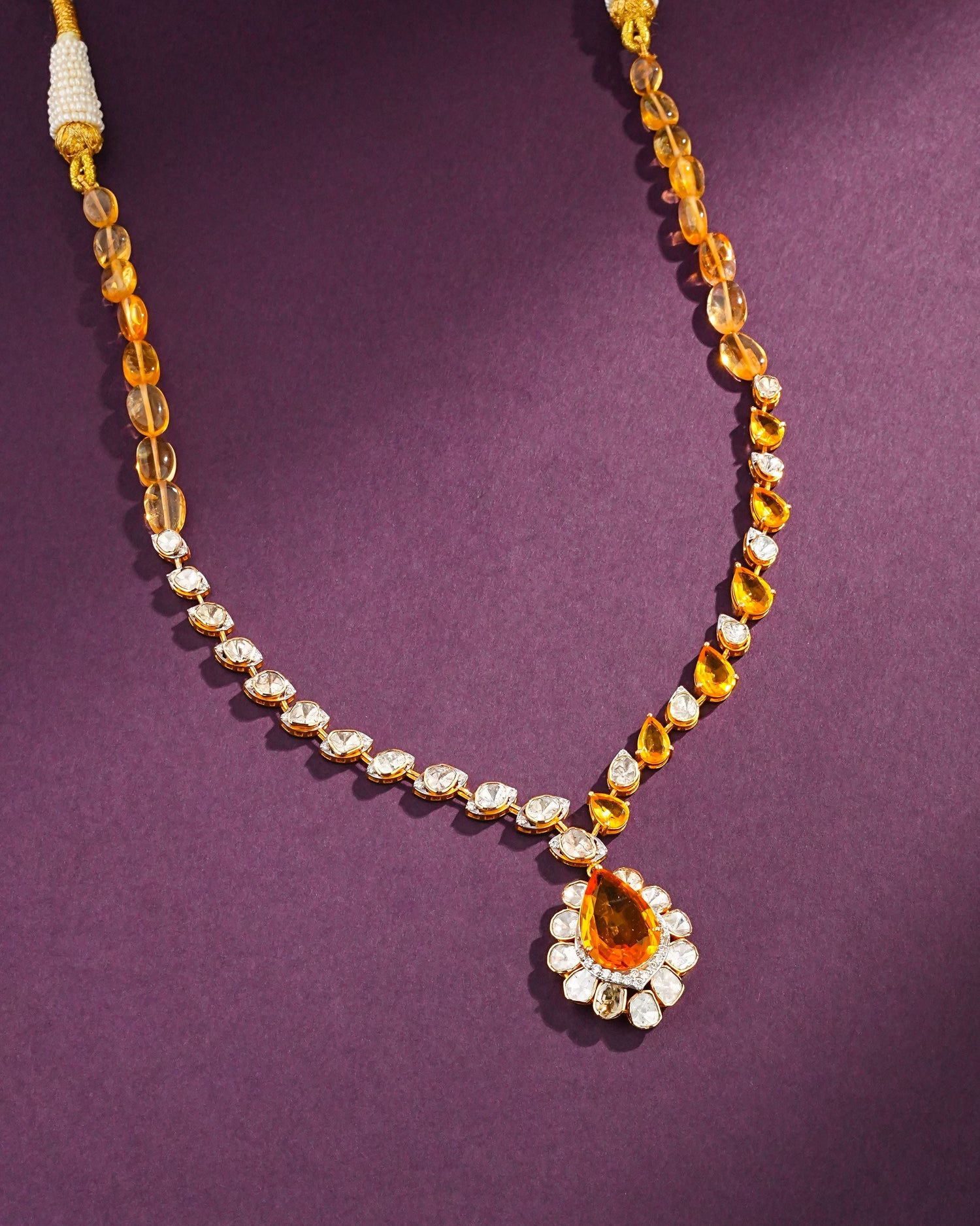 Urvi Polki And Diamond Necklace