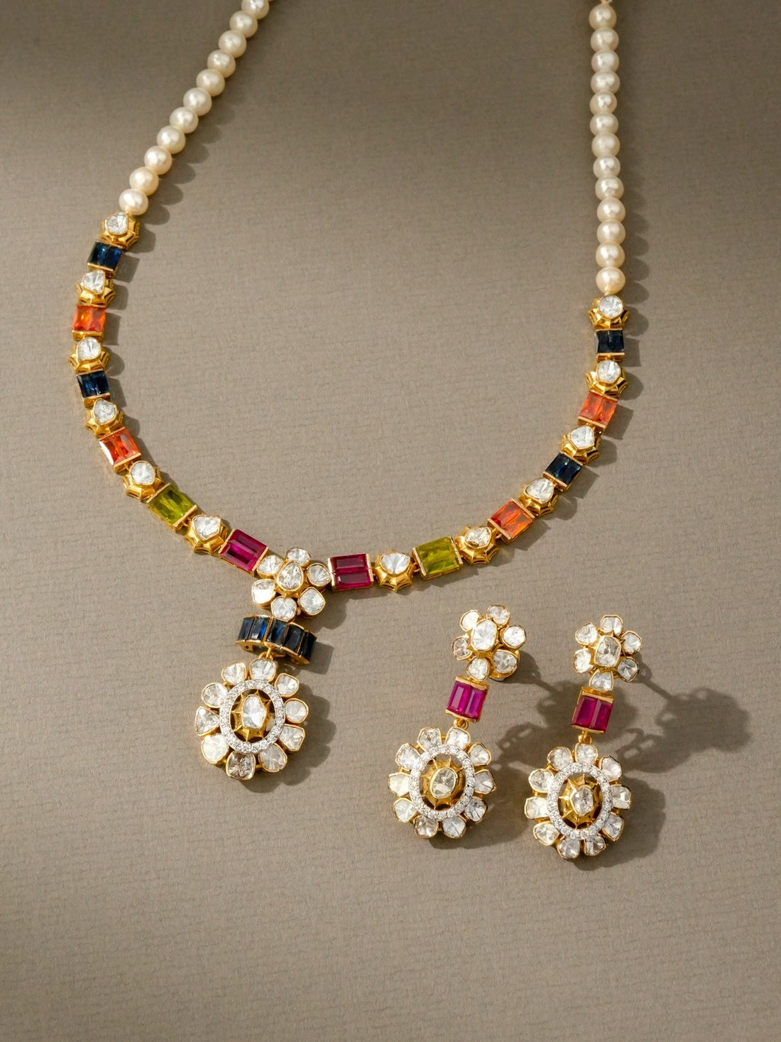 Tanvi Polki And Diamond Necklace
