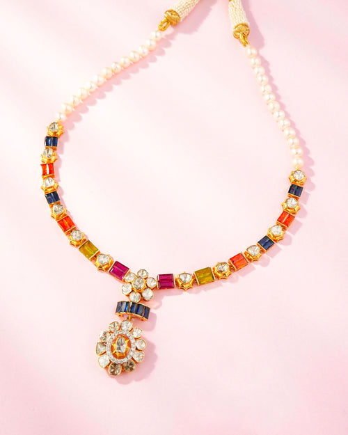 Tanvi Polki And Diamond Necklace