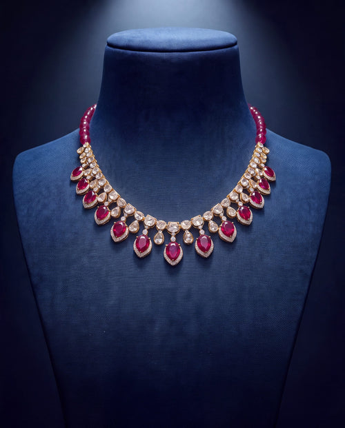Sonika Polki And Diamond Necklace