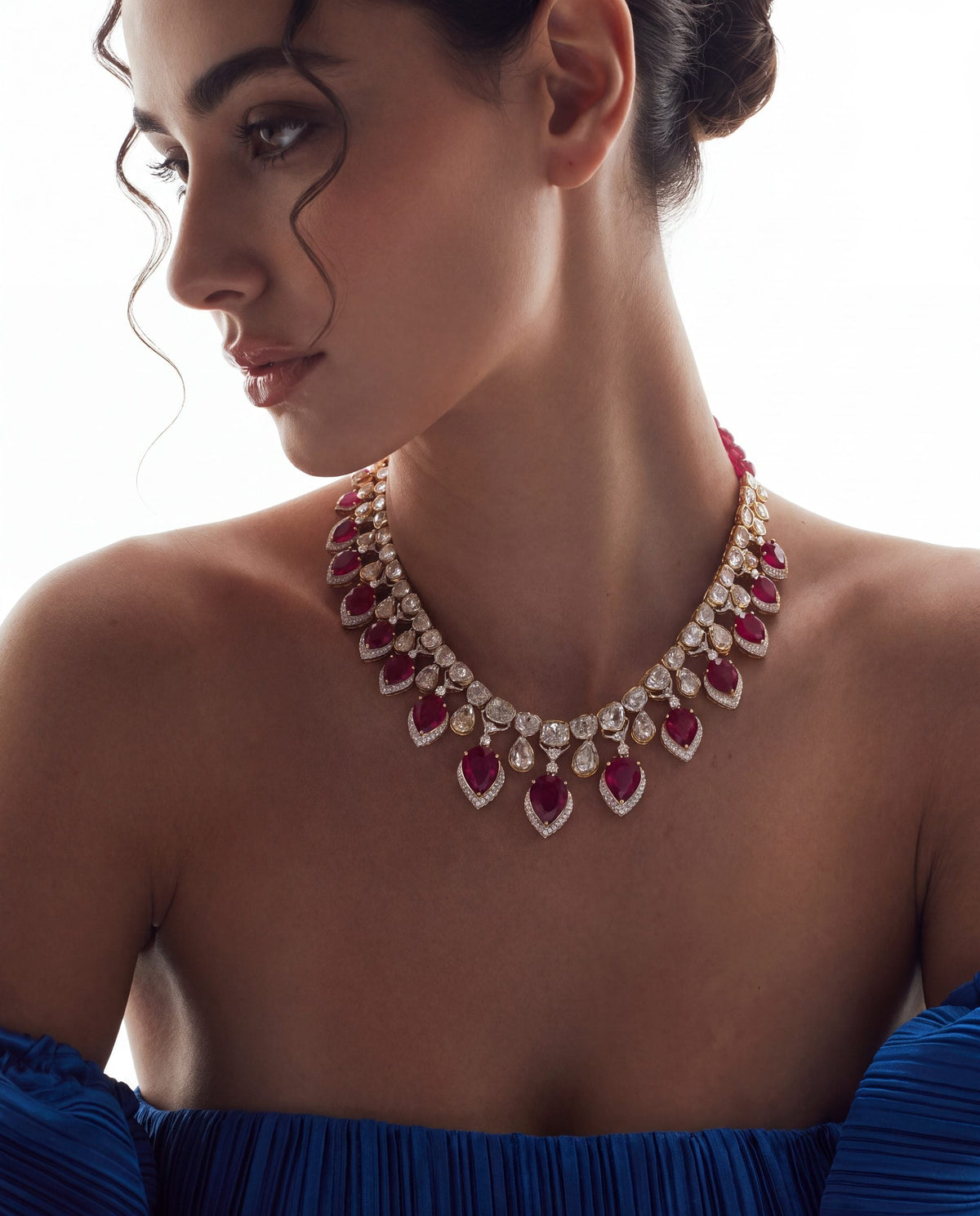 Sonika Polki And Diamond Necklace