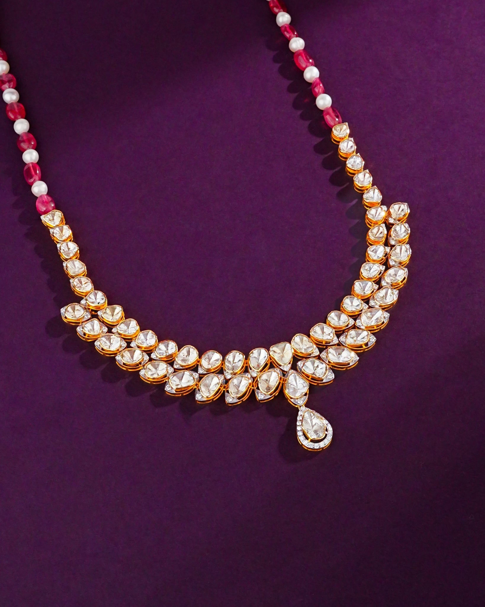 Firoza Polki And Diamond Necklace