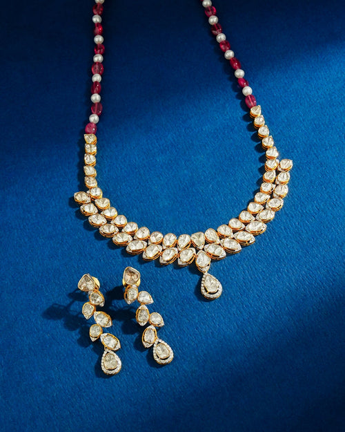 Firoza Polki And Diamond Necklace