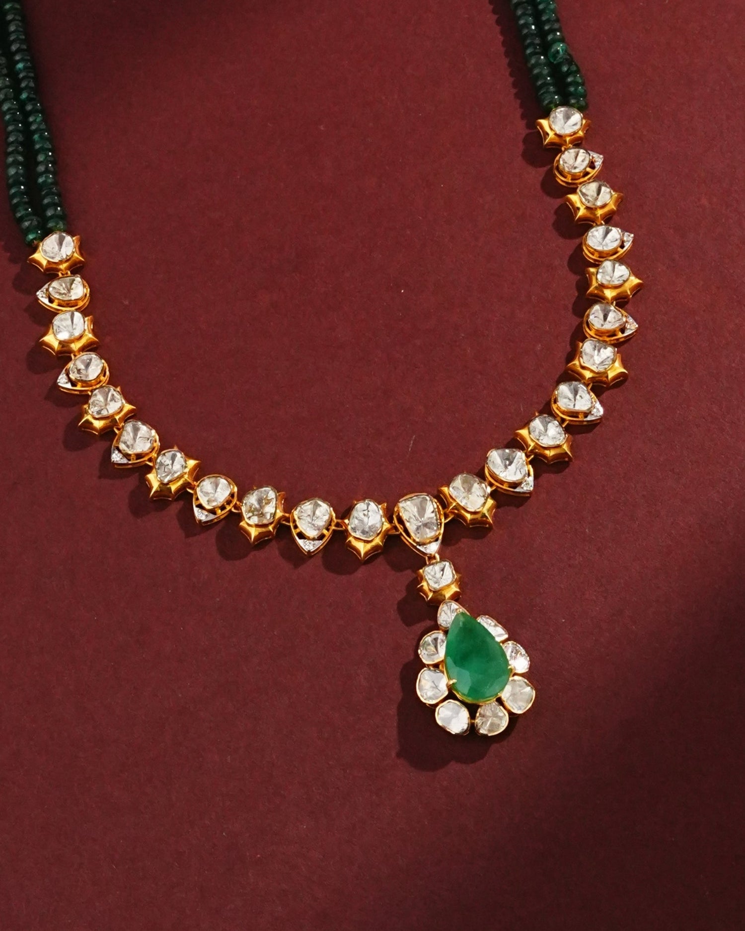 Itisha Polki And Diamond Necklace