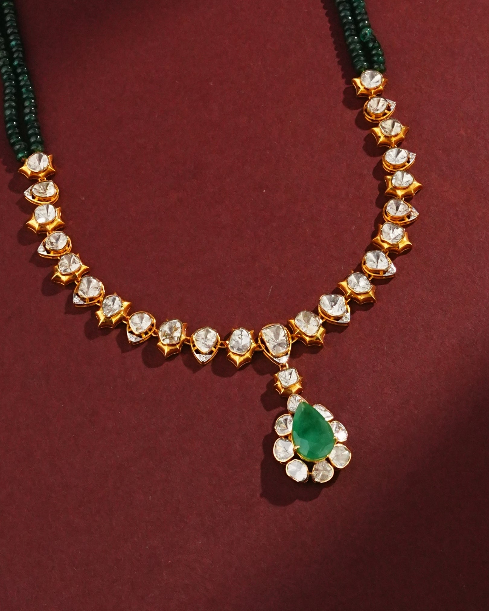 Itisha Polki And Diamond Necklace