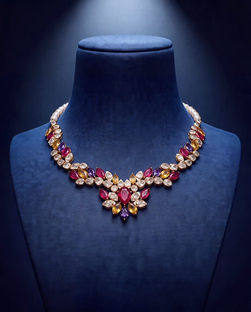 Tanisha Polki And Diamond Necklace