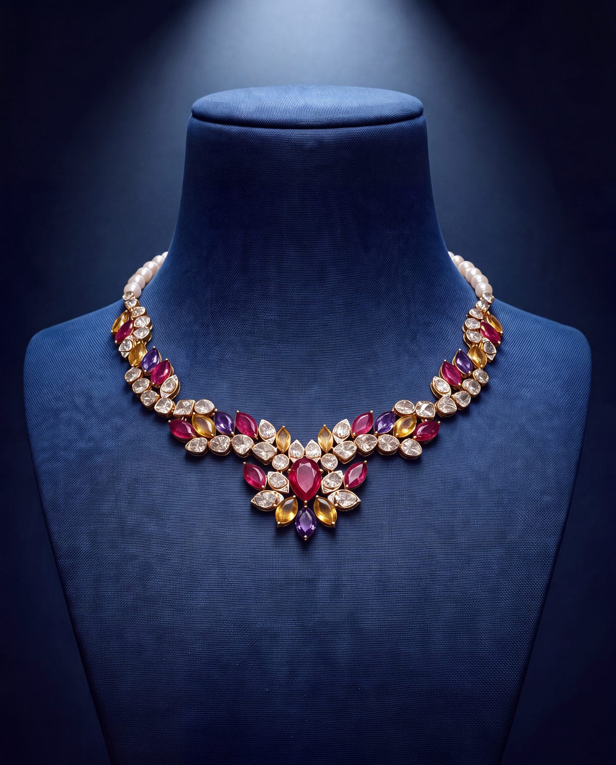 Tanisha Polki And Diamond Necklace