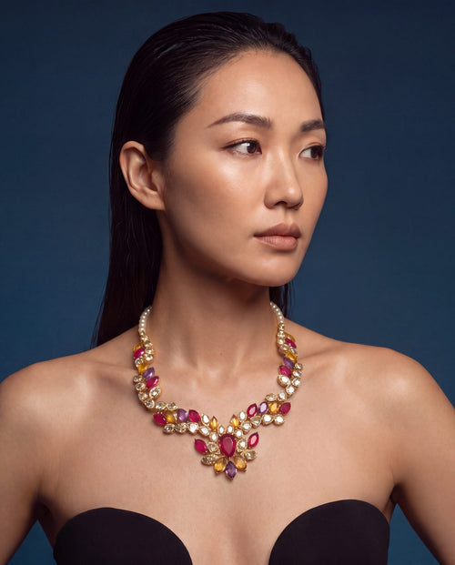 Tanisha Polki And Diamond Necklace