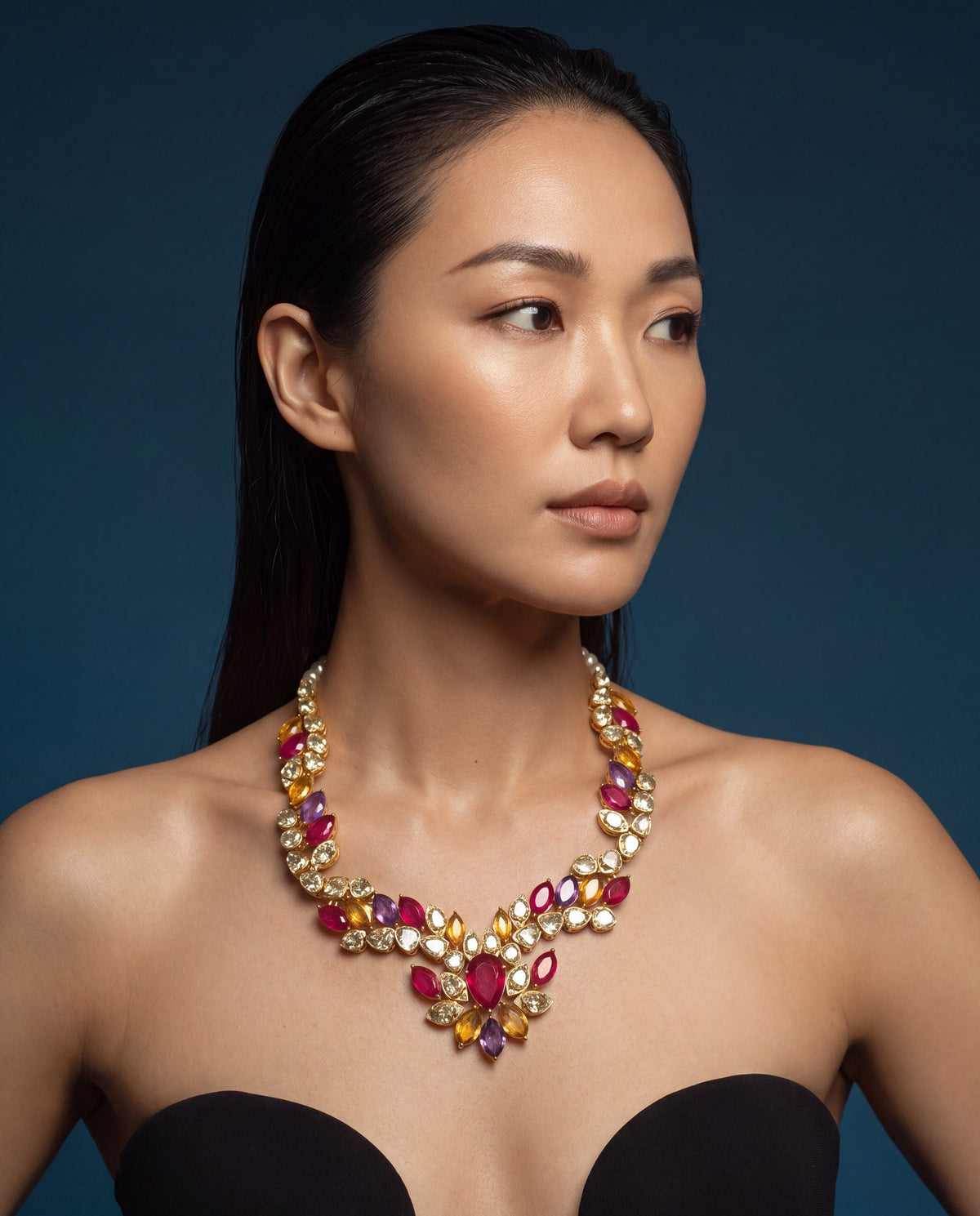 Tanisha Polki And Diamond Necklace