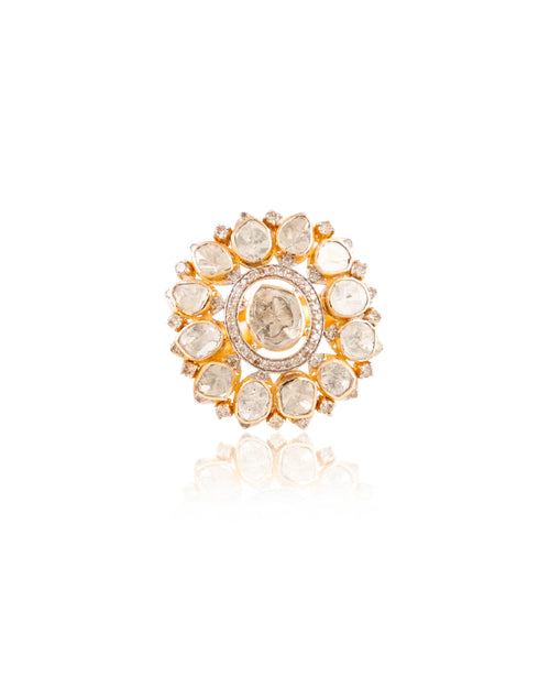 Sangeetha Polki And Diamond Ring