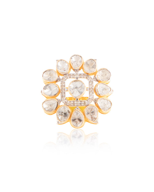 Isla Polki And Diamond Ring