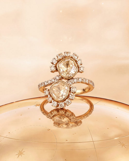 Himaja Polki And Diamond Ring