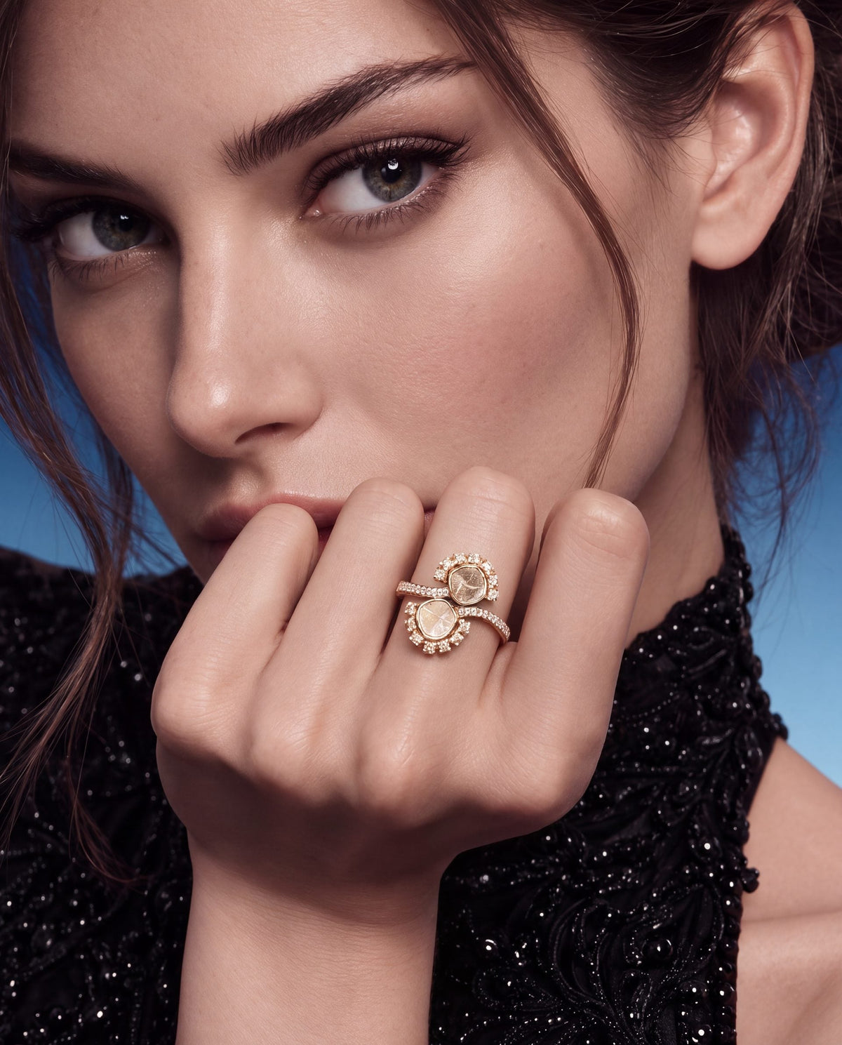 Himaja Polki And Diamond Ring