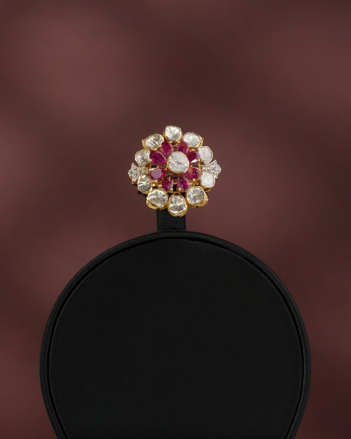 Aanavi Polki And Diamond Ring