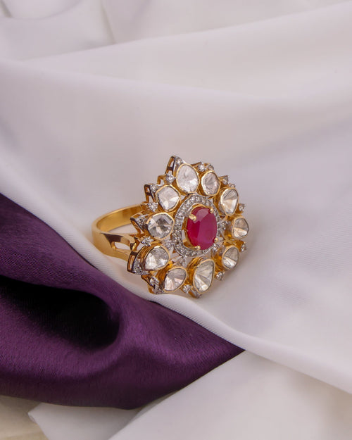 Aanaya Polki And Diamond Ring