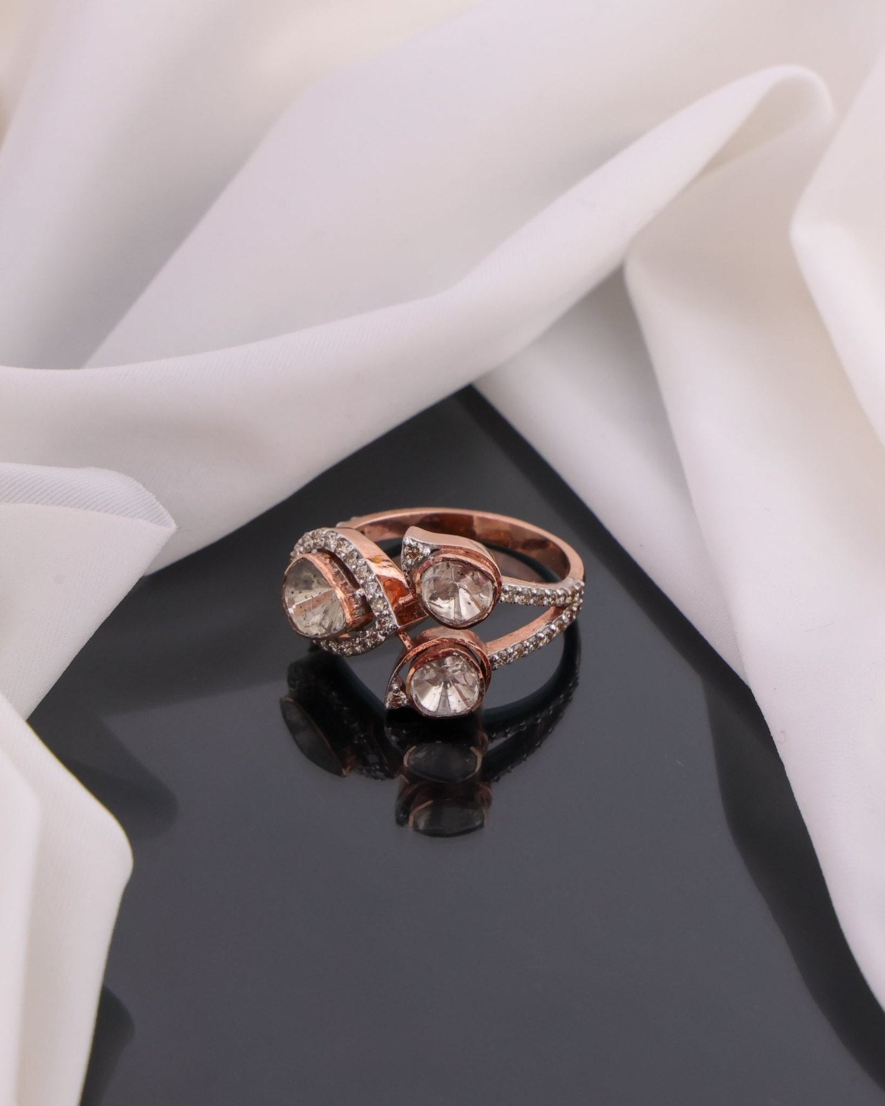 Deshika Polki And Diamond Ring