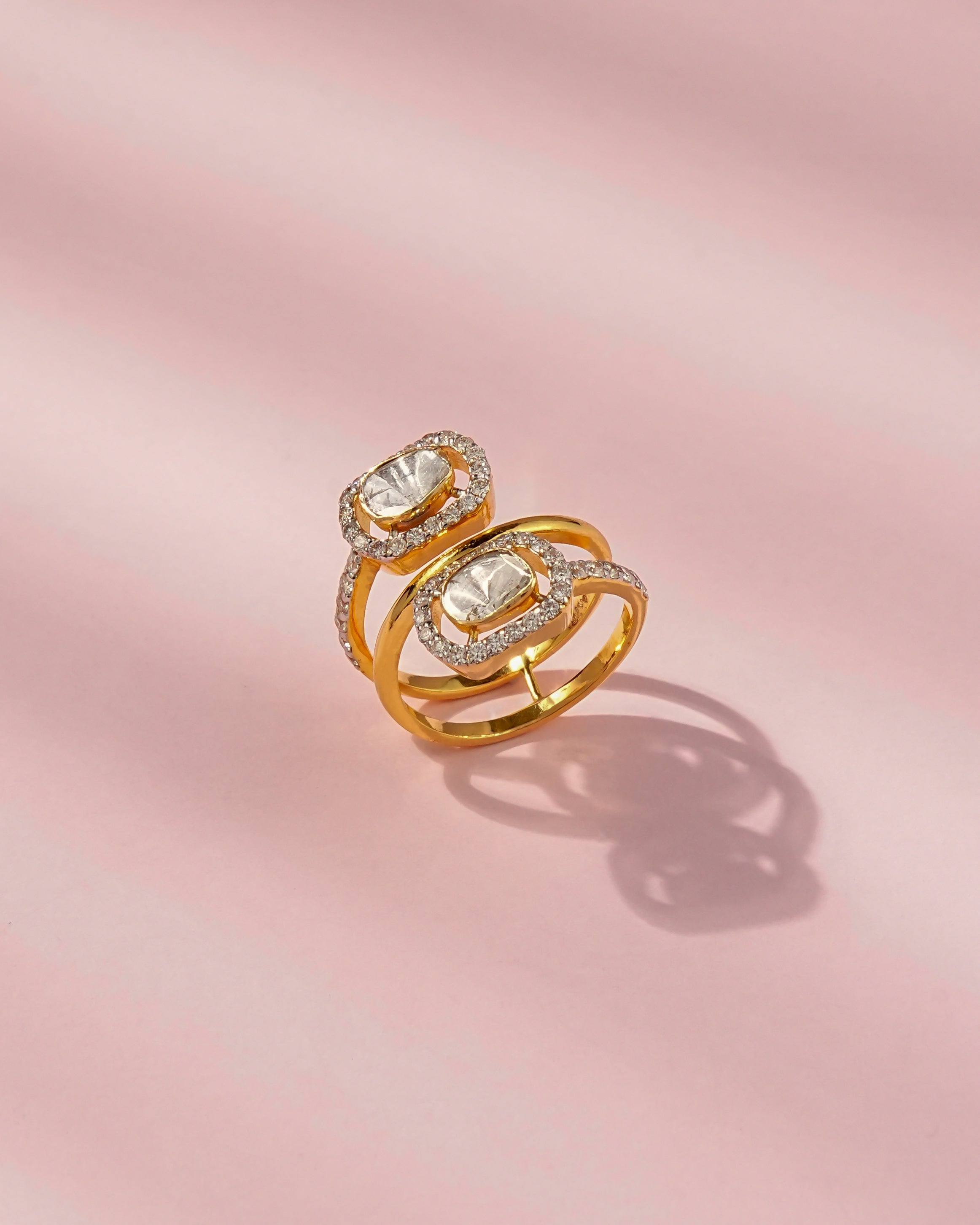 Devika Polki And Diamond Ring