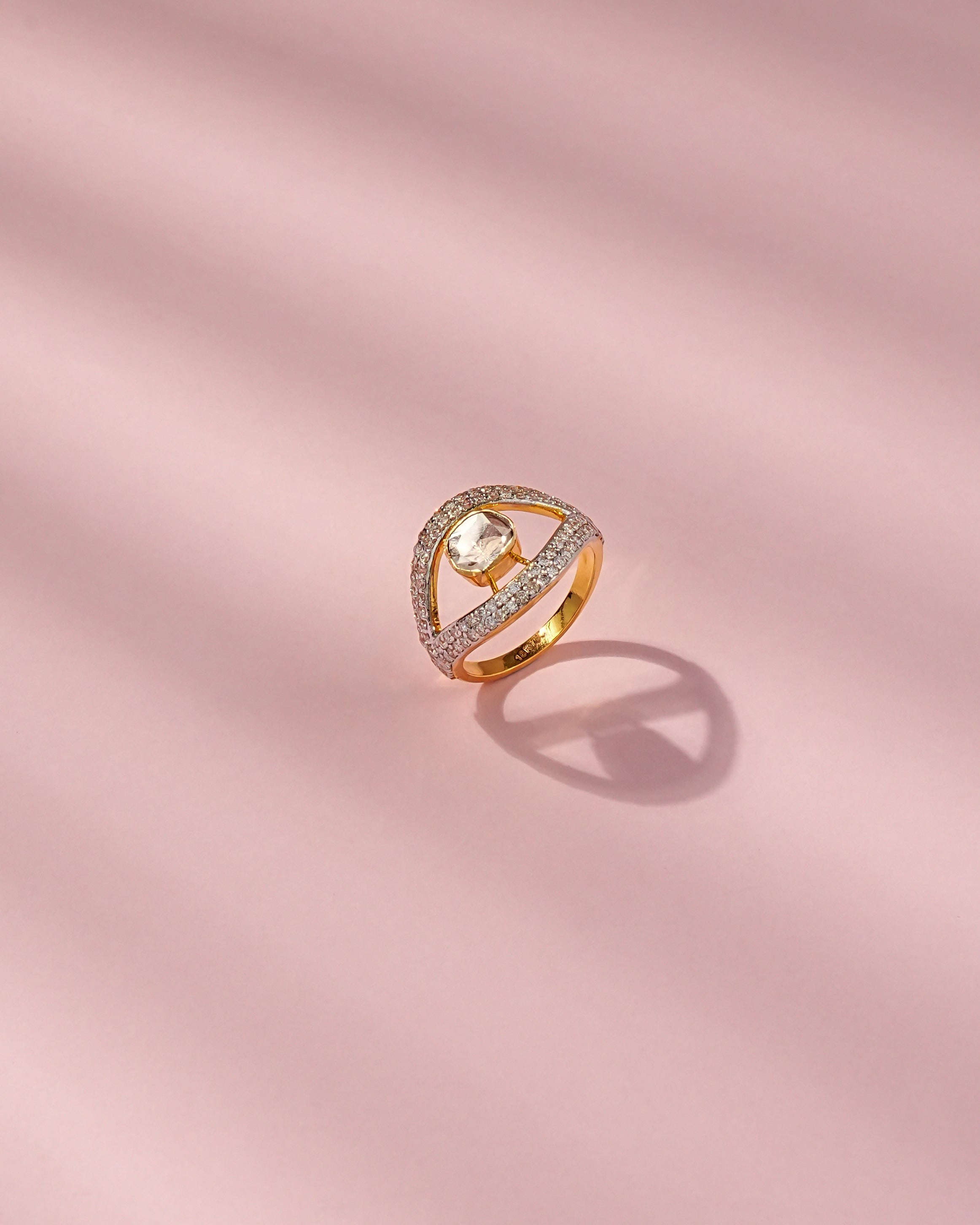 Veena Polki And Diamond Ring