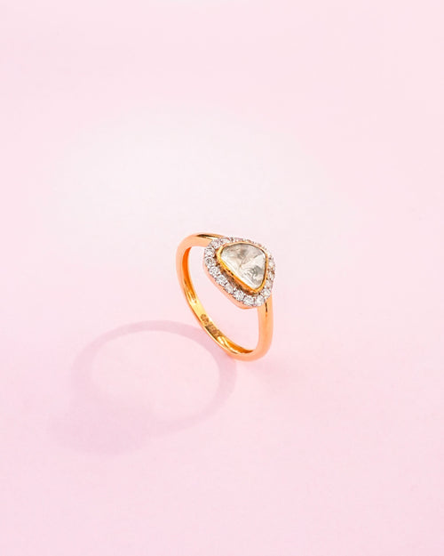 Akshita Polki And Diamond Ring