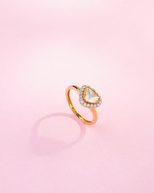 Akshita Polki And Diamond Ring