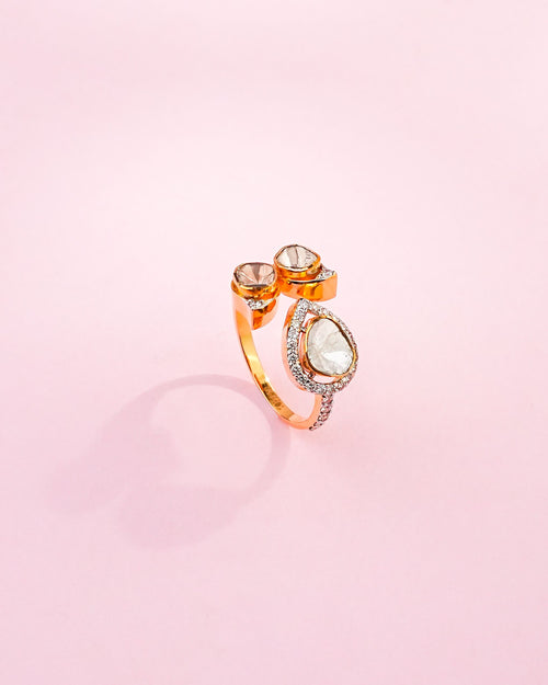 Eshwari Polki And Diamond Ring