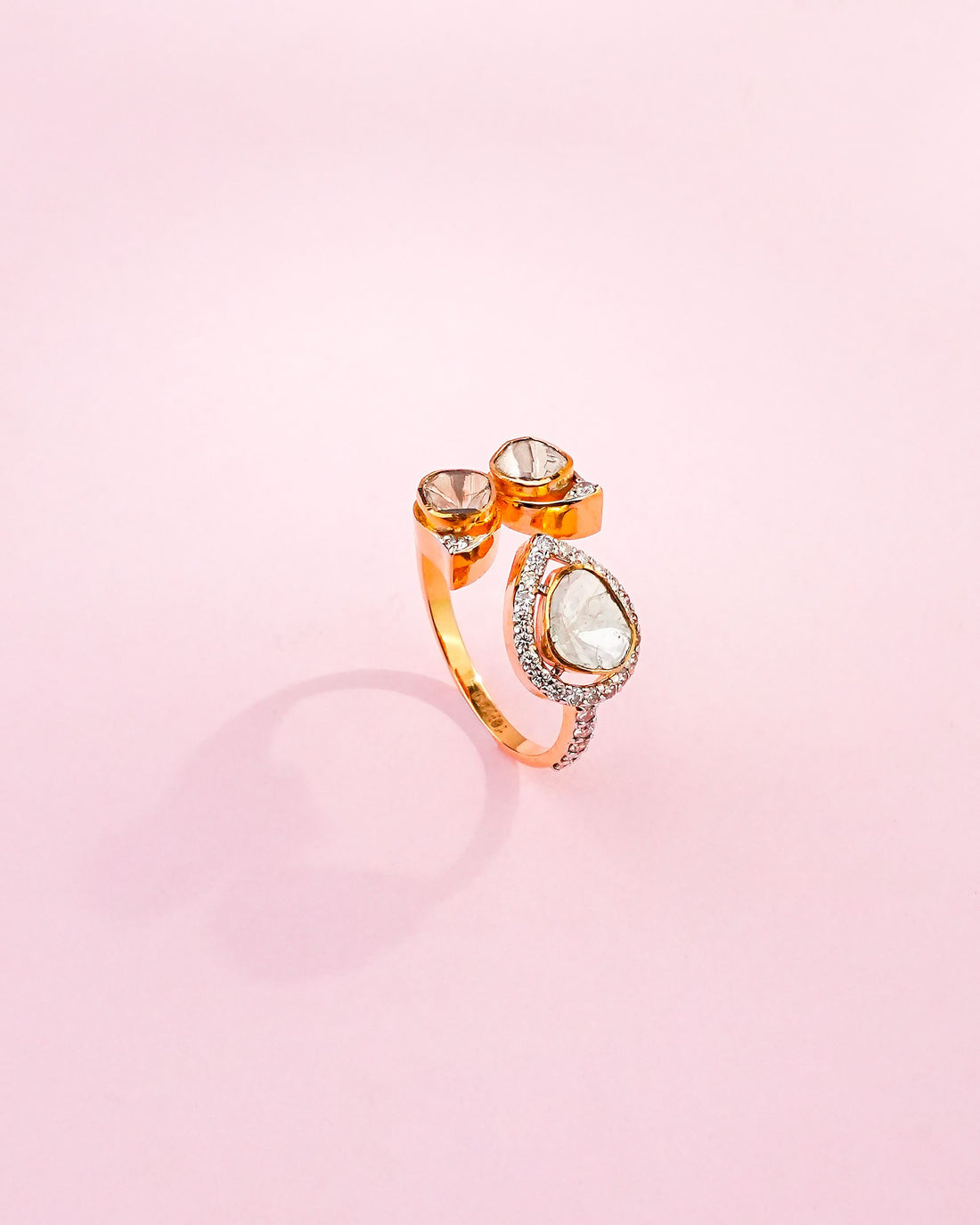 Eshwari Polki And Diamond Ring