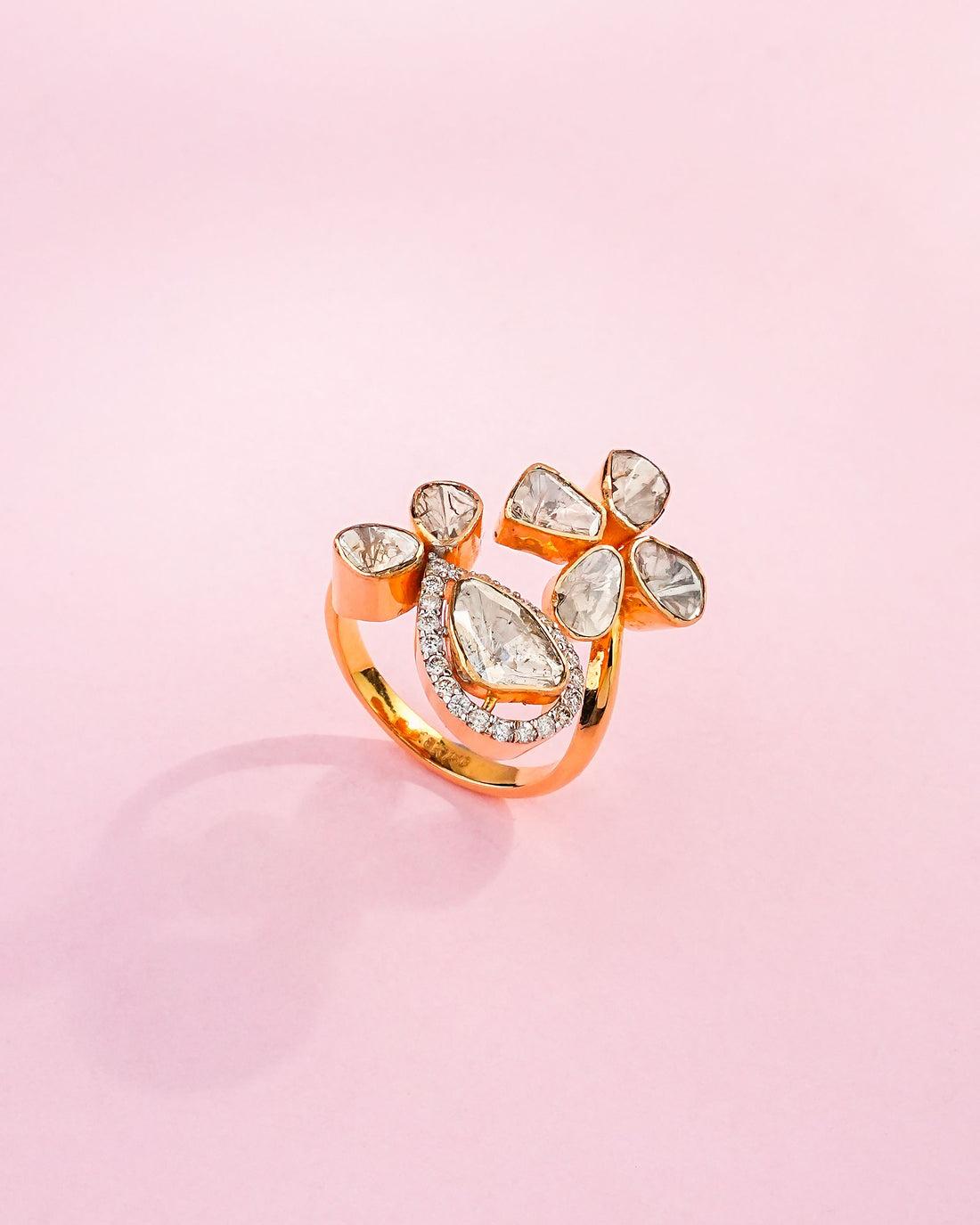 Eshika Polki And Diamond Ring